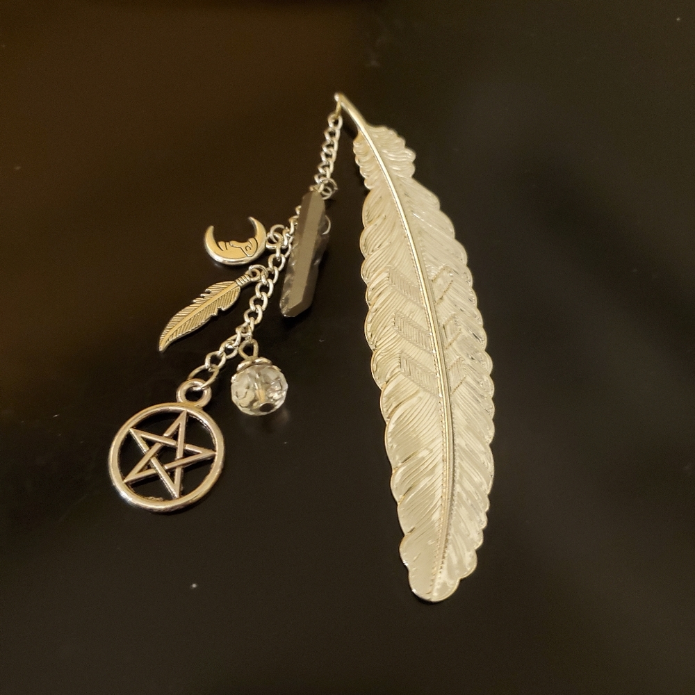 Silver Feather Metal Bookmark